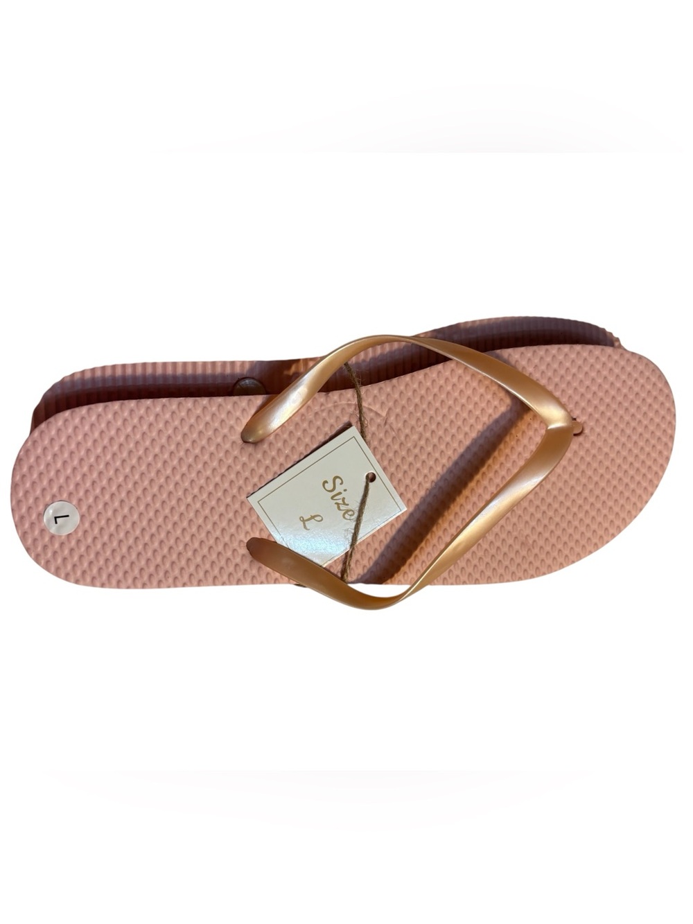 NWT Flip Flops Size Large (8-9) Beach Sandals Pale Pink